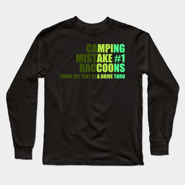 Camping rules cute cool fun Long Sleeve T-Shirt by Bookshelfsells 